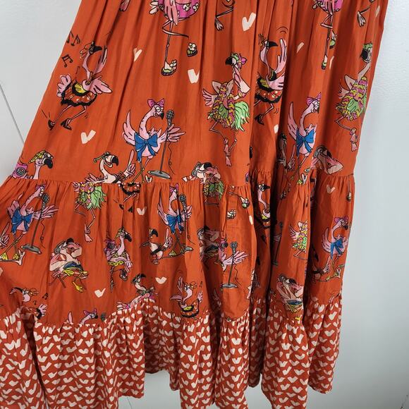 Stella McCartney Teen Flamingo Party Tiered Sleeveless Dress | Teens 14 - Picture 9 of 10